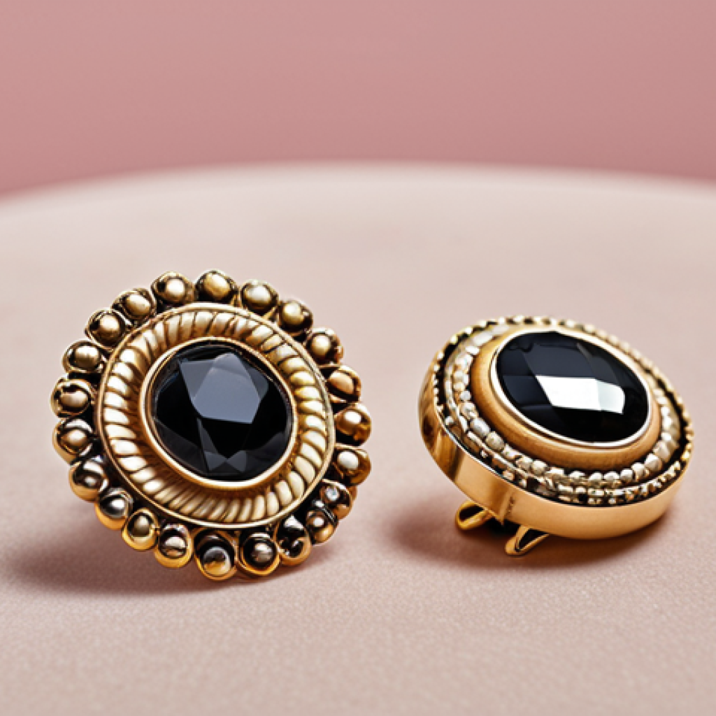 **

A close-up shot showcasing a variety of stylish clip-on earrings against a soft, blurred background. The focus should be on the designs and the clip mechanisms. Include a diverse range of styles, from simple and elegant to bold and statement pieces, emphasizing their accessibility and pain-free application. The overall tone should be fashionable and approachable.

**