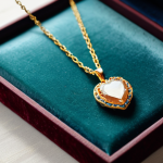 Anniversary Gift**

"A beautifully crafted pendant necklace displayed in a velvet gift box, on a table set for a romantic anniversary dinner, soft lighting, fully clothed, modest, appropriate content, safe for work, perfect anatomy, natural proportions, high quality."

**