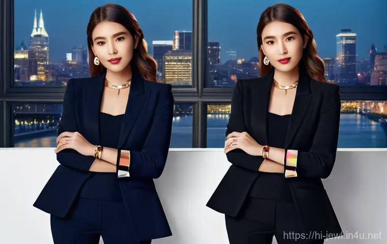 티파니 앤 코 팔찌 컬렉션 비교 - **Prompt 1: "Return to Tiffany: A Timeless Embrace"**
    A sophisticated young woman, early 20s, wi...