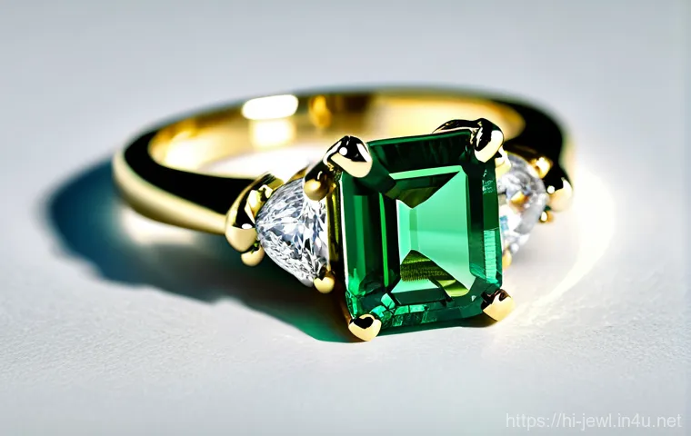 에메랄드 반지 스펙과 가격 - **Prompt 1: The Luminous Emerald Cut Solitaire**
    A hyper-realistic, high-resolution close-up pho...