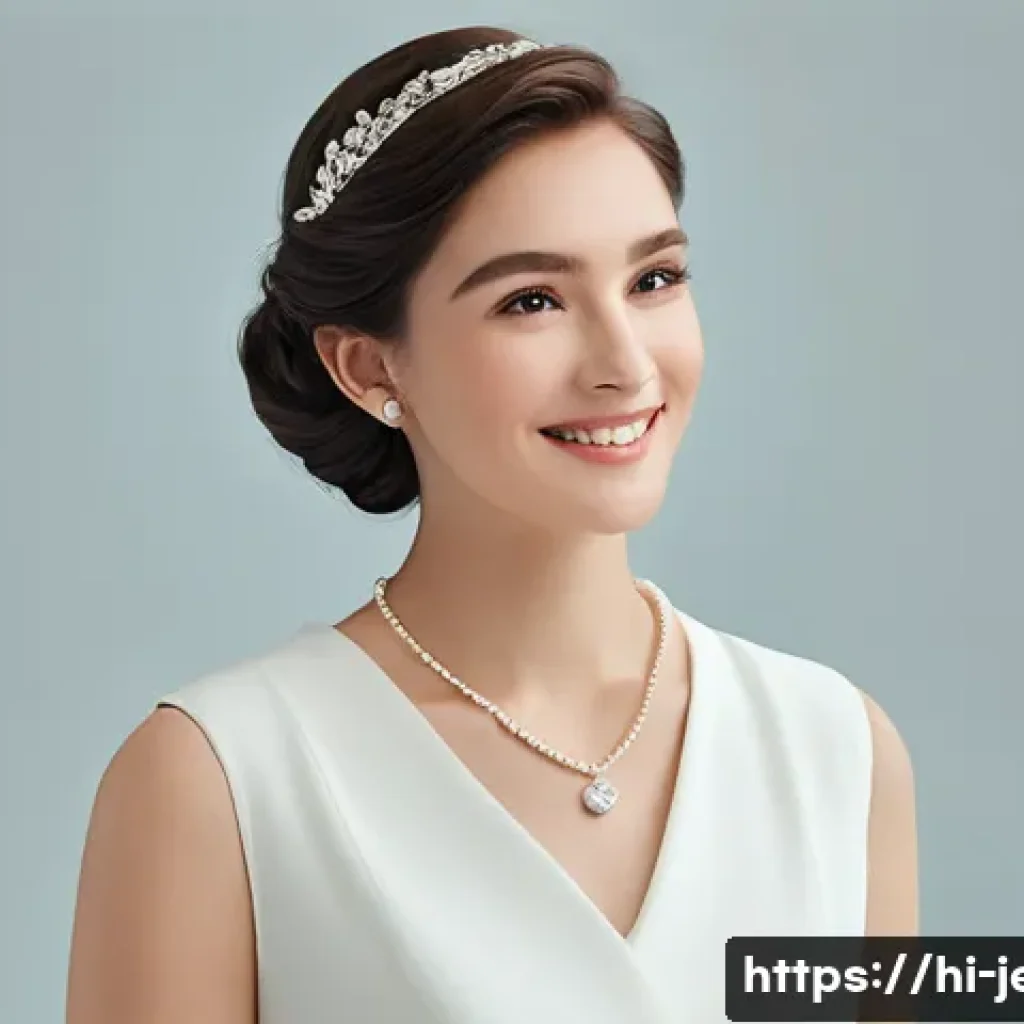 티파니 노트 목걸이 리뷰 - **Prompt 1: Elegant Simplicity**
    "A sophisticated and confident woman in her late 20s to early 3...