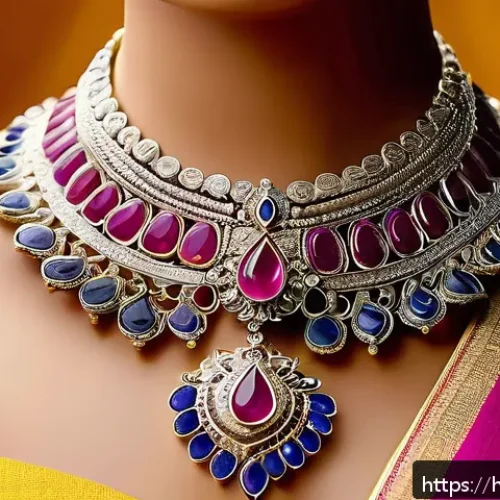 Home 17 최고의 커스텀 쥬얼리 브랜드 - A close-up image of a handcrafted custom necklace inspired by traditional Rajasthani designs fused w...